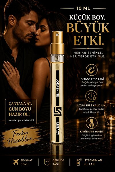 LoraShine Legacy EDP 10 ml erkek parfümü – afrodizyaklı yoğun ve kalıcı koku