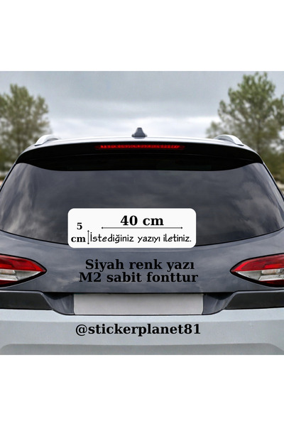 AlpiLeo SİYAH - Kişiye Özel Araç Arka Cam Sticker - 40x5 cm Minimalist Yazı -...