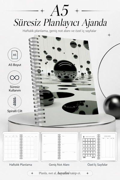 cabuk baskı Αχρονολόγητο Ατζέντα Α5, Ατζέντα χωρίς χρονικό διάστημα, Ατζέντα ...