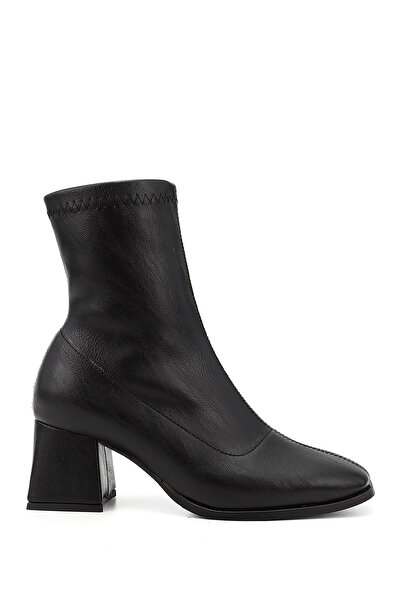 GÖNDERİ(R) Γυναικείες/Κορίτσια Μαύρες Stretch Μπότες με Μαύρο Φερμουάρ, Χοντρ...