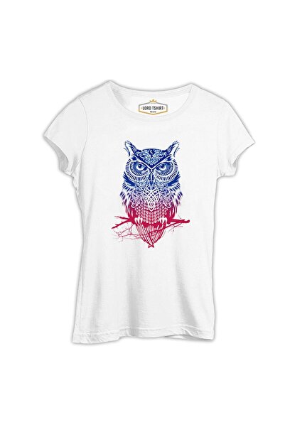 Lord T-Shirt تي شيرت نسائي أبيض على شكل بومة