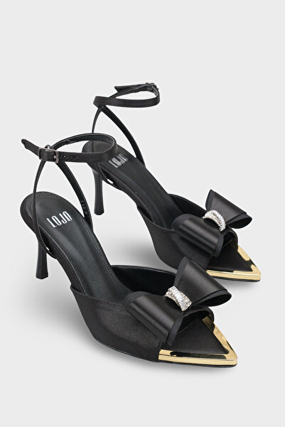 LOJO Γυναικεία παπούτσια με μυτερή μύτη και χρυσή λεπτομέρεια φιόγκου, καθημε...