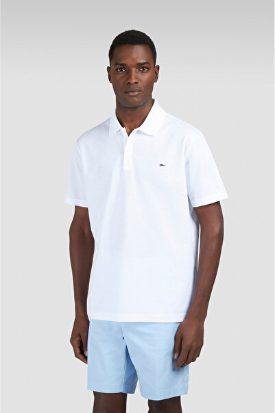 PAUL&SHARK Erkek Normal Kesim Pamuklu Pike Kumaş Kısa Kollu Beyaz Polo Yaka T...