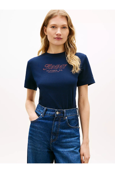 Tommy Hilfiger Pamuklu Regular Fit Bisiklet Yaka Logolu T Shirt T SHİRT WW0WW...