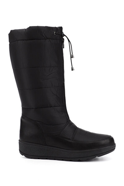 GÖNDERİ(R) Γυναικείες μπότες χιονιού με μαύρη σόλα από καουτσούκ με φερμουάρ