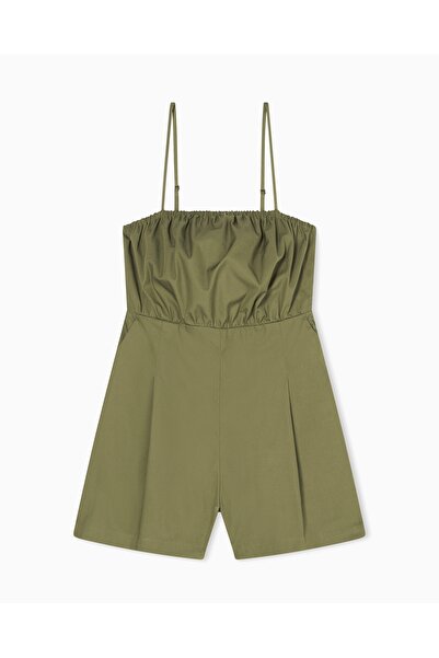 Armani Exchange Women's Comfortable Cut Khaki Jumpsuit with 100% Linen Shorts...