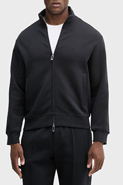 Emporio Armani Erkek Regular Fit Dik Yaka Uzun Kollu Lacivert Sweatshirt