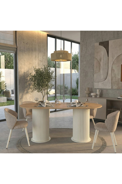 Dekorister Bohema Yemek Masası Aytaşı - Sepet 180cm