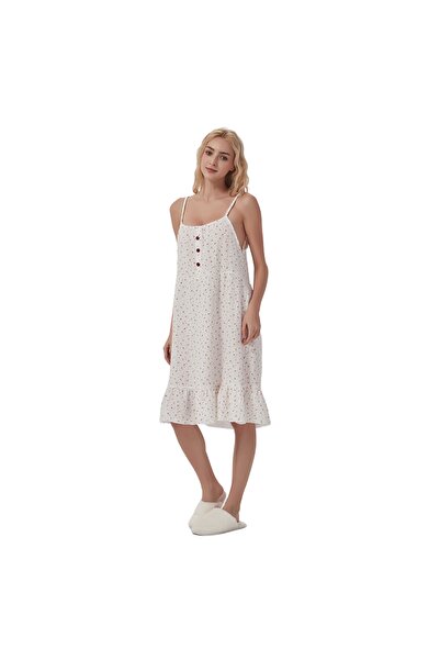 delis "Clean Sleep" cotton nightgown, PJ029, White