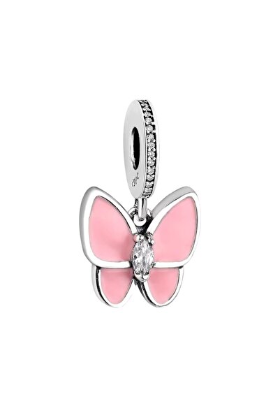 delis Charm/talisman argint 925, JW1644, model fluture roz, placat cu rodiu