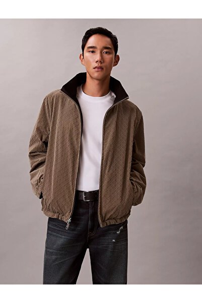 Calvin Klein Long Sleeve Nylon All over Printed Unfilled Reversible Men's Bro...