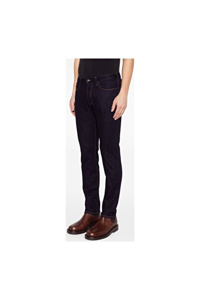Emporio Armani Erkek Normal Bel Slim Fit Dar Paça Lacivert Jeans