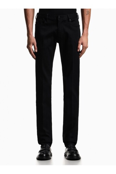 Emporio Armani Men's Regular Waist Slim Fit Skinny Leg Black Jeans