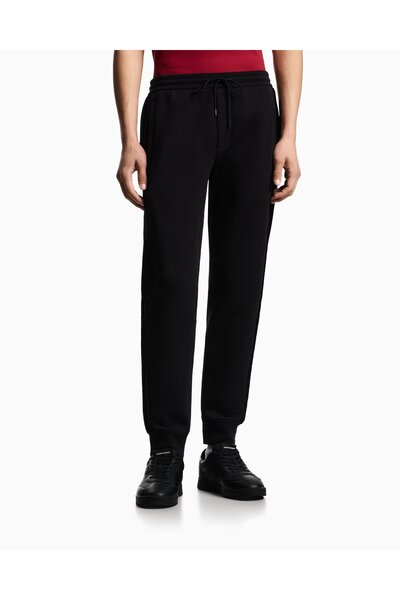 Emporio Armani Men's Regular Waist Slim Fit Skinny Leg Black Sweatpants