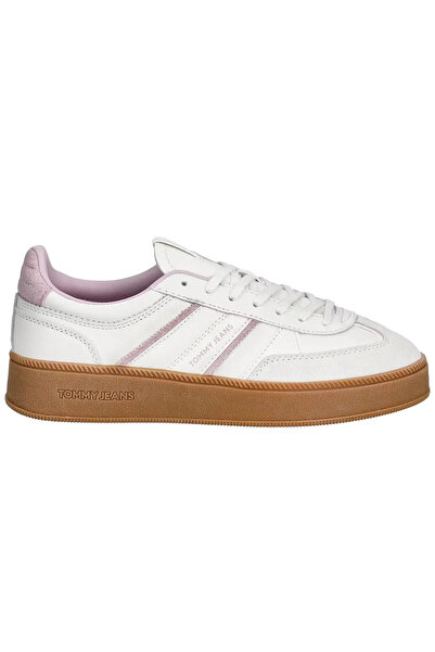 Tommy Hilfiger Kadın Deri Bağlamalı Rahat Taban Beyaz Sneaker
