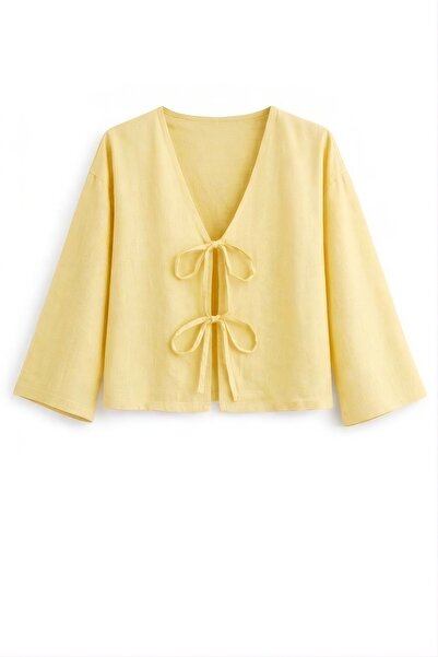 SevdeUgur Κοντό κιμονό με δέσιμο μπροστά – Υπερμεγέθη, Νέα Σεζόν, Άνετη Εφαρμ...