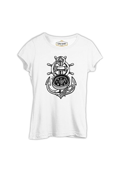 Lord T-Shirt Anchor Compass Ship Helm White Women's T-Shirt