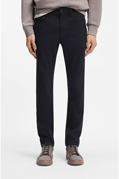 BOSS Erkek Dar Kesim Esnek Denim Lacivert Jeans
