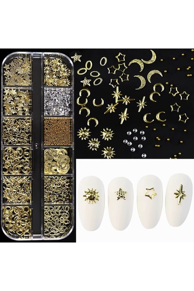 delis Marquise nail decorations, RHINE15, Gold
