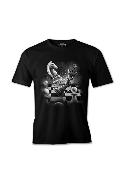 Lord T-Shirt لعبة الشطرنج مع تي شيرت رجالي أسود عليه شطرنج مكسور