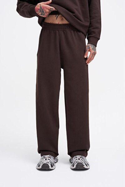 Machinist Men's Basic Diagonal Baggy Sweatpants Dark Brown