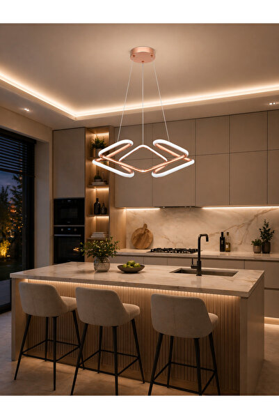 Harnelli 3 Renk Yanabilen Modern Ledli Avize