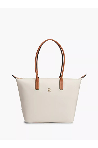 Tommy Hilfiger Women's Brand Logo Casual Cream Handbag Suitable for Daily Use...