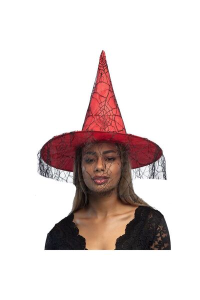 partidolu Καπέλο μάγισσας με μοτίβο αράχνης με κρεμαστό δαντέλα για το Hallow...