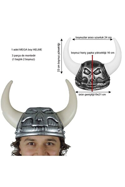 partidolu Αποκριάτικο κρανίο ανάγλυφο πλαστικό καπέλο βίκινγκ για ενήλικες ασ...