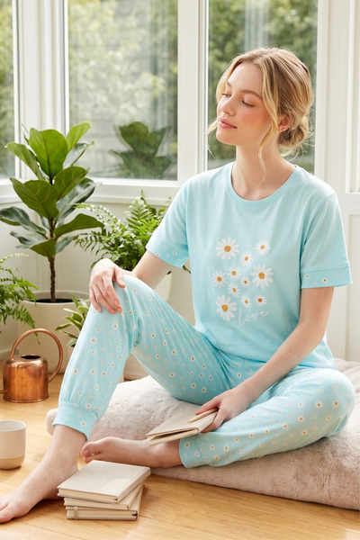 ELİTOL Set de pijamale din bumbac imprimat pentru femei