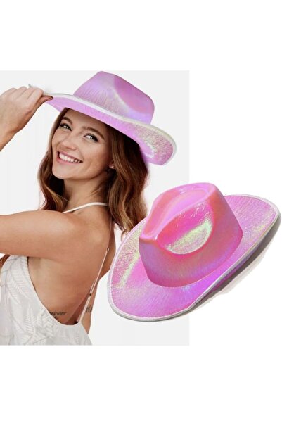 partidolu Ροζ ρετρό καουμπόικο καπέλο με τυπωμένο ολόγραμμα