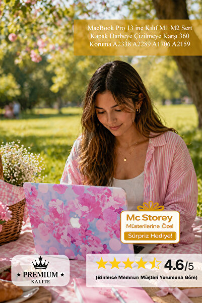 Mcstorey MacBook Pro 13 inç Kılıf M1 M2 Sert Kapak Darbeye Çizilmeye Karşı 36...