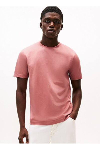 Tommy Hilfiger Men's Regular Fit Round Neck Cotton Short Sleeve Pink T-Shirt