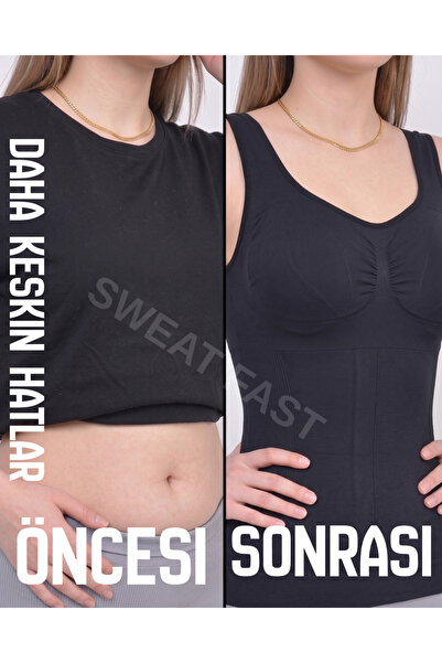 SWEAT FAST Talie neagră Piept Burtă Mărimea 2 Aspect subțire Tricotat fără su...