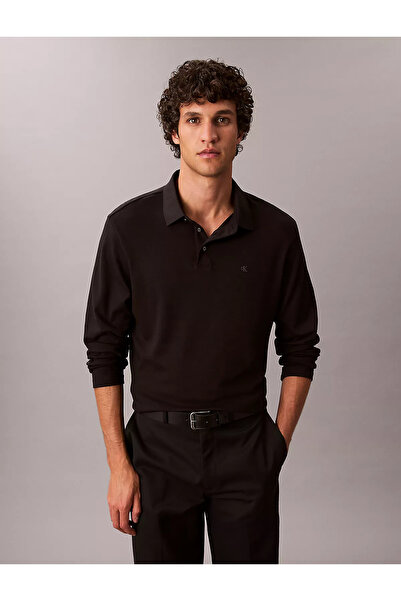 Calvin Klein Ανδρικό μπλουζάκι με λαιμόκοψη πόλο, μακρυμάνικο, 100% βαμβακερό...