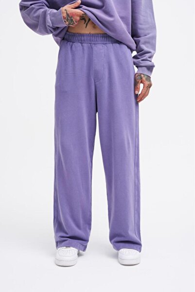 Machinist Ανδρικό παντελόνι φόρμας Basic Baggy που πλένεται, μωβ