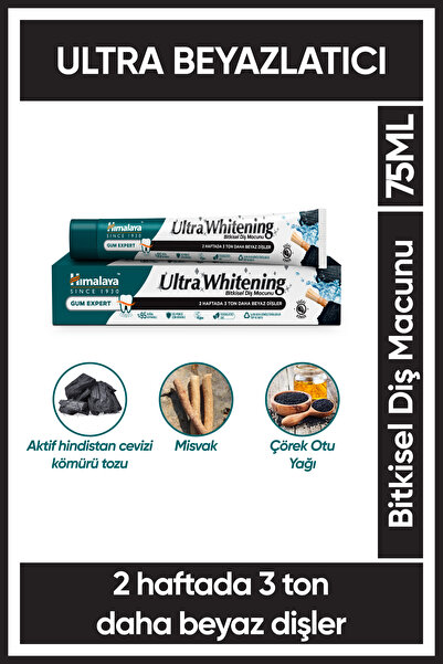 Himalaya Since 1930 Ultra Whitening Bitkisel Beyazlatıcı Diş Macunu 75 ml, Ki...