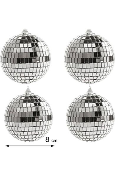 partidolu Χριστουγεννιάτικο Στολίδι Κρεμαστό Ασημί Χρώμα Καθρέφτης Ντίσκο Μπά...