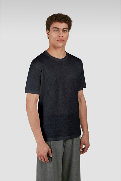 PAUL&SHARK Erkek Bisiklet Yaka Kısa Kol Regular Fit Pamuıklu Lacivert T-Shirt