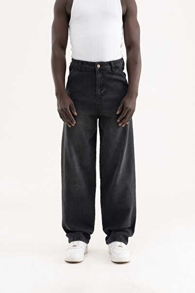 Machinist Ανδρικό παντελόνι Basic Baloon Fit Baggy Jean με εφέ ανθρακί