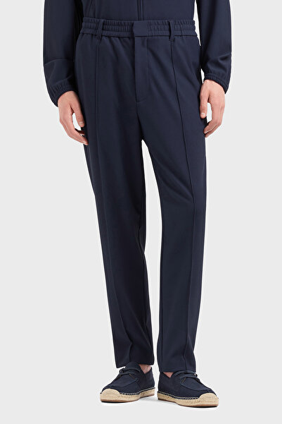 Emporio Armani Men's Comfortable Fit, Flexible Textured Fabric, Pleated Wide-...