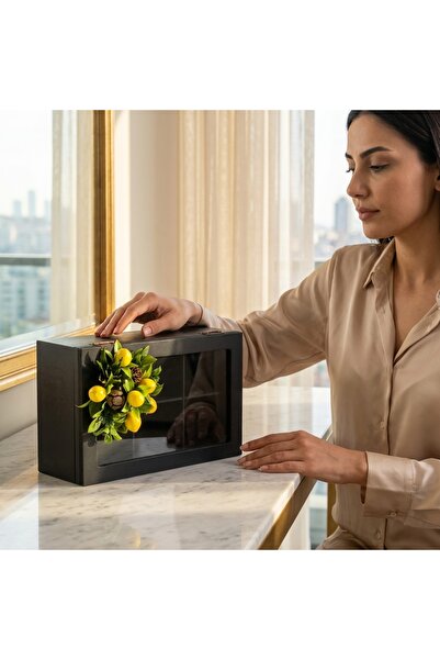 TASARIMHMODA 6 Bölmeli Çay Kutusu Limonlu