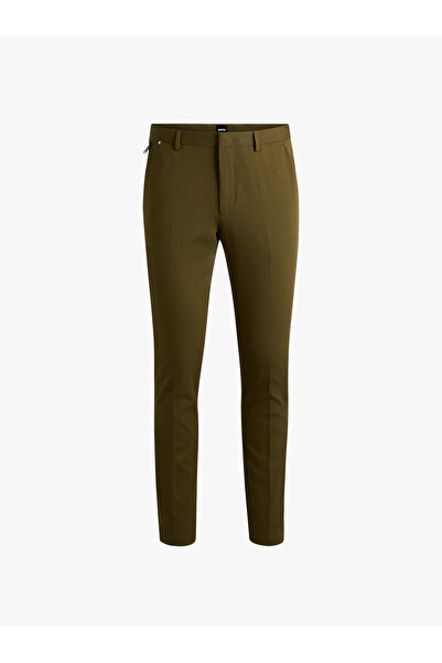 BOSS Erkek Yüksek Bel Slim Rahat Yeşil Pantolon
