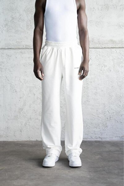 Machinist Χαλαρό Βασικό Φαρδύ Παντελόνι Φόρμας Εκρού