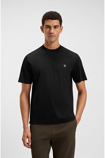 BOSS Erkek Regular Fit Bisiklet Yaka Marka Logolu Siyah1 T-Shirt