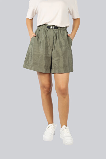 Ysatis Γυναικείο κοντό σορτς χακί με ελαστική μέση και άνετη εφαρμογή
