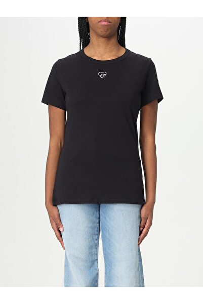 BOSS Kadın Dar Kalıp %100 Pamuklu Dark Kalıp Kısa Kollu Siyah T-Shirt
