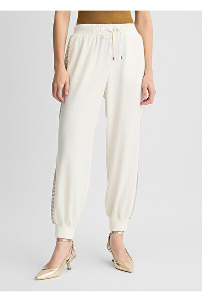 liu.jo Women's Regular Fit White Sweatpants with Elastic Waist and Cuffs and ...