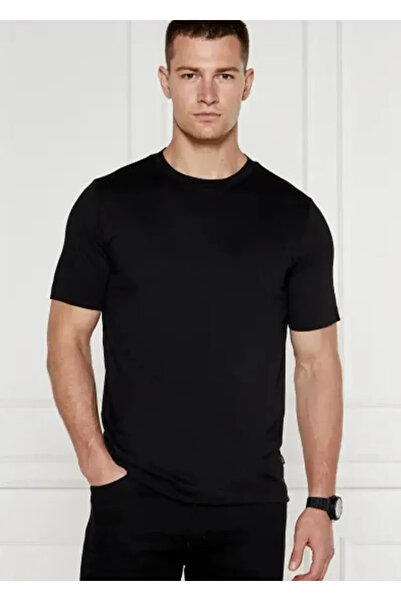 BOSS Erkek Regular Fit Bisiklet Yakalı Kısa Kollu Siyah T-Shirt