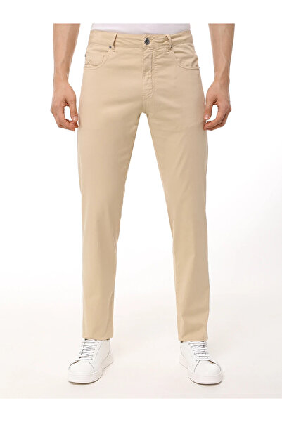 PAUL&SHARK Erkek Pamuklu Regular Fit Normal Bel Daralan Paça Kum Pantolon